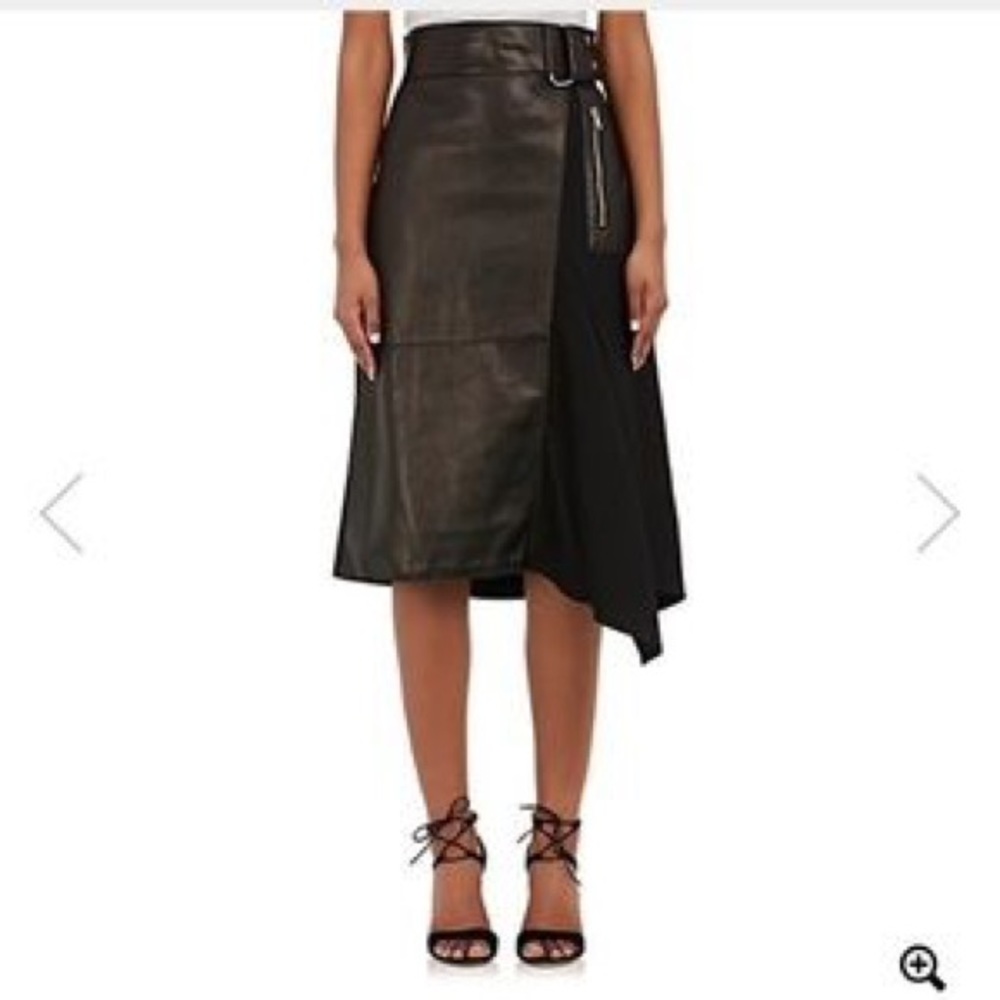 3.1 Phillip Lim Midi Leather Skirt With D Ring